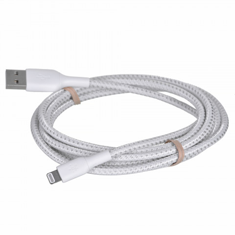 Kabel Belkin BoostCharge Braided Lightning to USB-A Cable 2m oplot White - Galeria zdjęcie 6