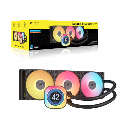 CORSAIR iCUE LINK TITAN 360 RX LCD AIO, 360mm Radiator, Liquid CPU Cooler - Galeria zdjęcie 2