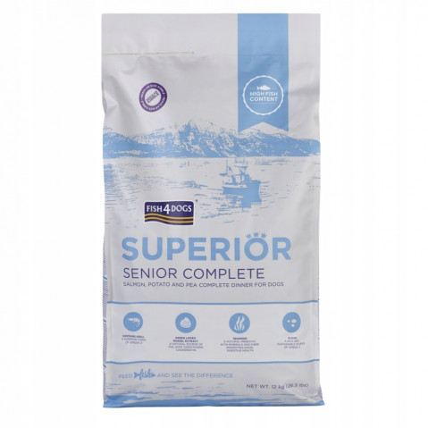 FISH4DOGS Superior Senior Medium Complete Łosoś - sucha karma dla psa - 12kg - Galeria zdjęcie 1