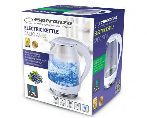 Esperanza czajnik elektryczny szklany salto angel 1,7l biały ekk011w - Galeria zdjęcie 3