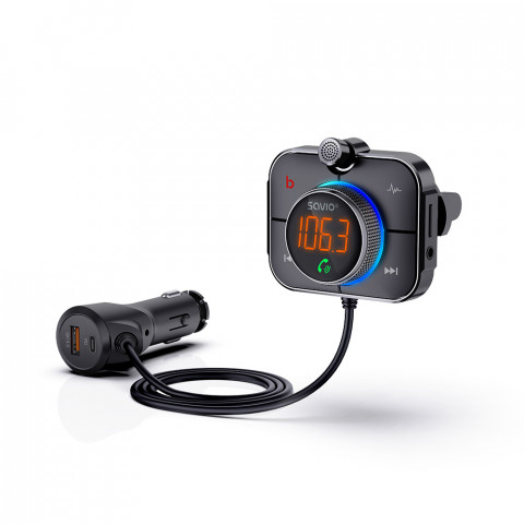 SAVIO TR-14 TRANSMITER SAMOCHODOWY FM Z BLUETOOTH - Galeria zdjęcie 1