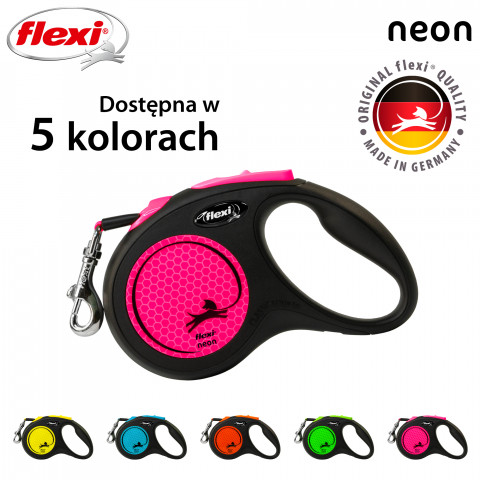 FLEXI New Neon S różowa - automatyczna smycz dla psa - 5m - Galeria zdjęcie 5