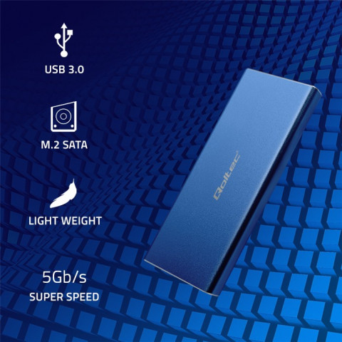 QOLTEC OBUDOWA NA DYSK M.2 SSD | SATA | NGFF | USB - Galeria zdjęcie 2
