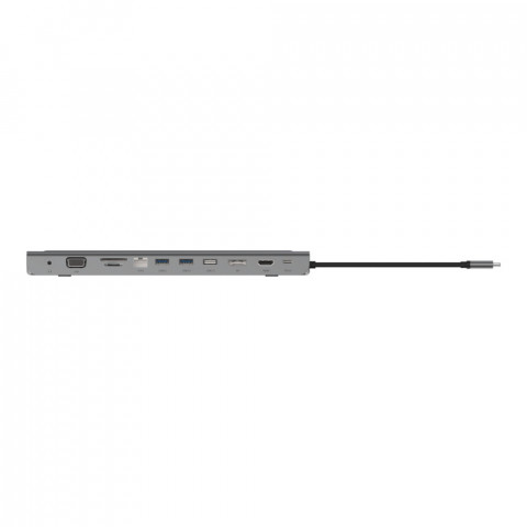 Hub Belkin Connect USB-C 11-in-1 Multiport Dock 1x4k HDMI/1xDisplayPort/1xVGA/3xUSB-A/1xUSB-C PD/1xRJ45 Gigabit/1xSD Card reader/1xMicroSD Card reader/1xAudio Grey - Galeria zdjęcie 6