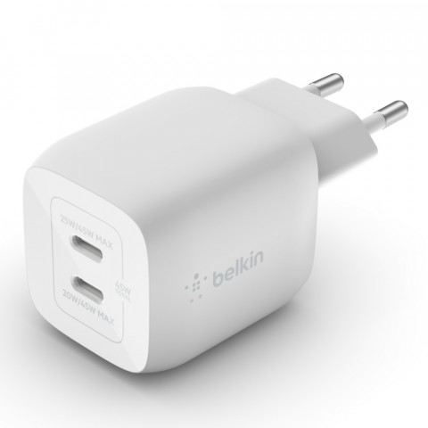 Ładowarka Belkin BoostCharge Pro Dual USB-C PD 3.0 PPS GaN Wall Charger 45W White - Galeria zdjęcie 5