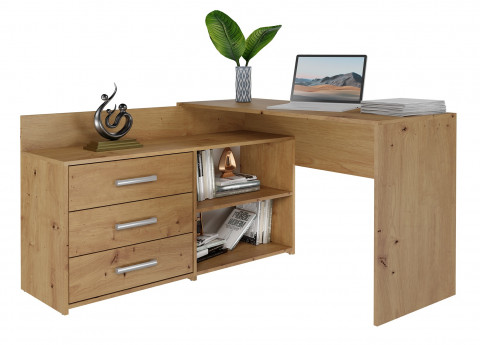 Biurko narożne + komoda DANY 120x50xH76 artisan - Galeria zdjęcie 1