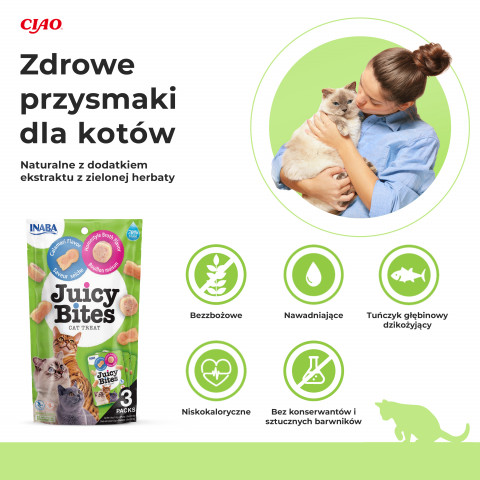 INABA Juicy Bites O smaku domowego bulionu i kalmara - przysmak dla kota - 3x11,3 g - Galeria zdjęcie 2