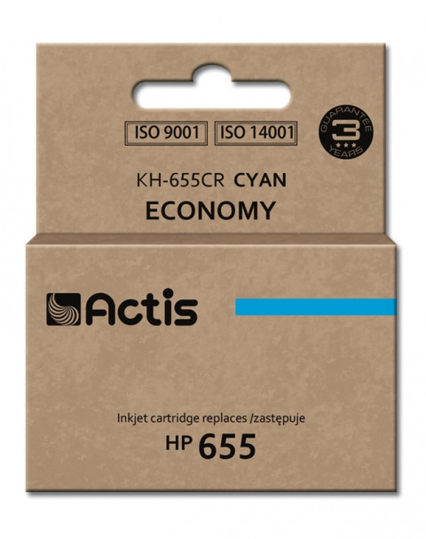 Actis KH-655CR Tusz do drukarki HP, Zamiennik HP 655 CZ110AE; Standard; 12 ml; błękitny. - Galeria zdjęcie 1