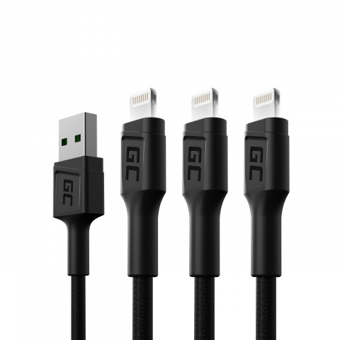 GREEN CELL ZESTAW KABLI 3X USB-LIGHTNING 1,2M - Galeria zdjęcie 1