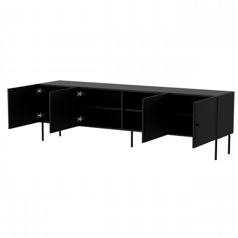 Szafka RTV 4D PALAZZO BIS 201x40x60 czarny mat - Galeria zdjęcie 2