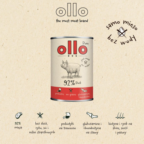 OLLO Pure Wieprzowina - mokra karma dla psa - 400g - Galeria zdjęcie 4