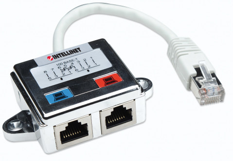 INTELLINET ADAPTER ROZGAŁĘZIACZ LAN RJ45 / 2X RJ45 - Galeria zdjęcie 2