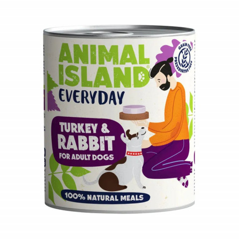 ANIMAL ISLAND Everyday Indyk i królik - mokra karma dla psa - 800g - Galeria zdjęcie 1