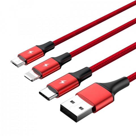 UNITEK PRZEWÓD USB 3IN1CHARGING (C,LIGHTNING,MUSB) - Galeria zdjęcie 1
