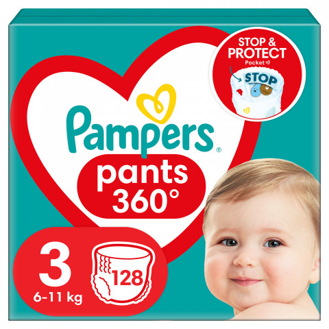 PAMPERS Pieluchomajtki MB Rozm 3, 6-11kg, 128szt - Galeria zdjęcie 2