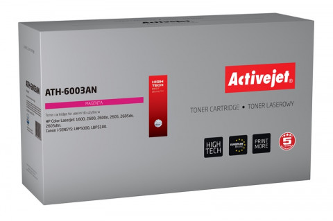 Activejet ATH-6003AN Toner do drukarek HP, Canon, Zamiennik HP 124A Q6003A, Canon CRG-707M; Premium; 2000 stron; purpurowy. - Galeria zdjęcie 1