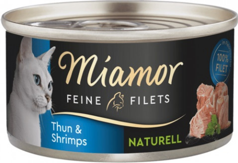 MIAMOR Feine Filets Naturell Tuńczyk z krewetkami - mokra karma dla kota - 80g - Galeria zdjęcie 1