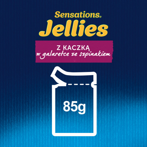 PURINA Felix Sensations Jellies z kaczką w galaretce ze szpinakiem - mokra karma dla kota - saszetka 85 g - Galeria zdjęcie 3