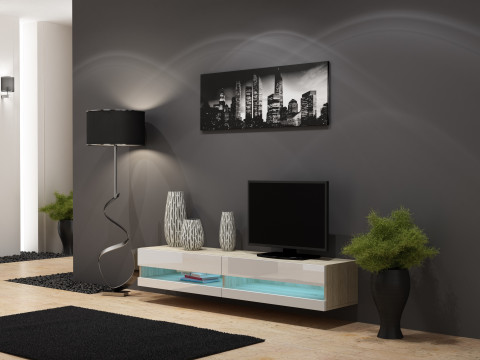 Szafka RTV VIGO NEW '180' 30/180/40 sonoma/biały pł - Galeria zdjęcie 1