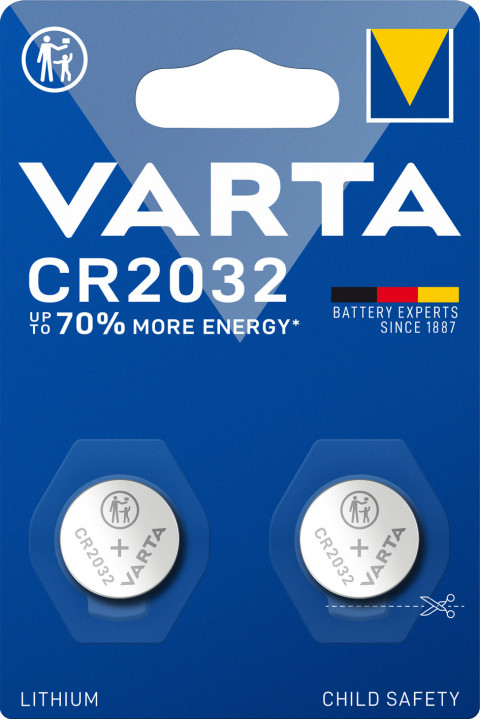 VARTA BATERIA LITOWA CR2032 3V -BLISTER 2 SZT. - Galeria zdjęcie 1