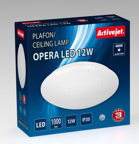 Nowoczesny plafon sufitowy LED Activejet OPERA 12W - Galeria zdjęcie 2