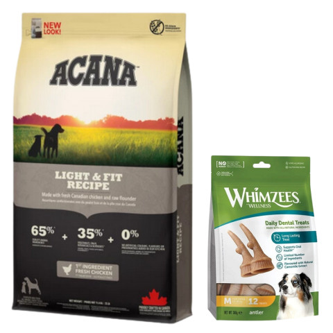 ACANA Dog Light & Fit - sucha karma dla psa - 11,4kg + przysmak GRATIS! - Galeria zdjęcie 1