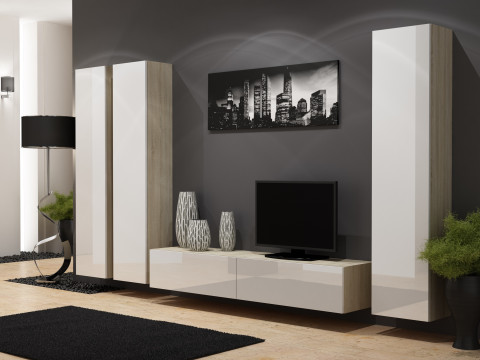 Witryna VIGO pełna'180' 180/40/30 sonoma/biały poł - Galeria zdjęcie 4