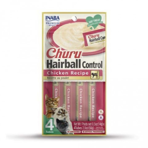 INABA CHURU HAIRBALL Kurczak - przysmak dla kota - 4x14g (56g) - Galeria zdjęcie 1