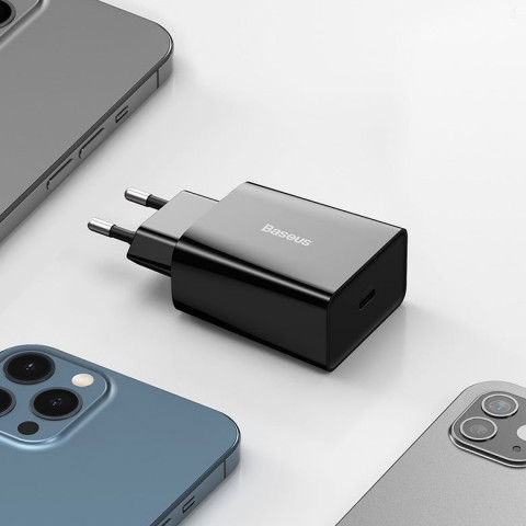 BASEUS ŁADOWARKA SIECIOWA MINI QC USB-C PD 3A 20W - Galeria zdjęcie 3