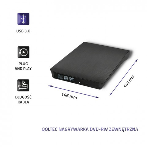 QOLTEC NAGRYWARKA DVD-RW ZEWNĘTRZNA - Galeria zdjęcie 5