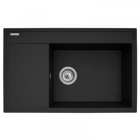 Zestaw - Zlewozmywak PYRAMIS CAMEA (79x50) 1B 1D R + Bateria IDEA Black Edition - 070168502BE - Volcano - Galeria zdjęcie 2