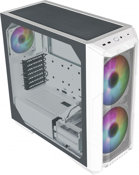 COOLER MASTER OBUOWA HAF 500 MIDI TOWER ARGB BIAŁA - Galeria zdjęcie 1