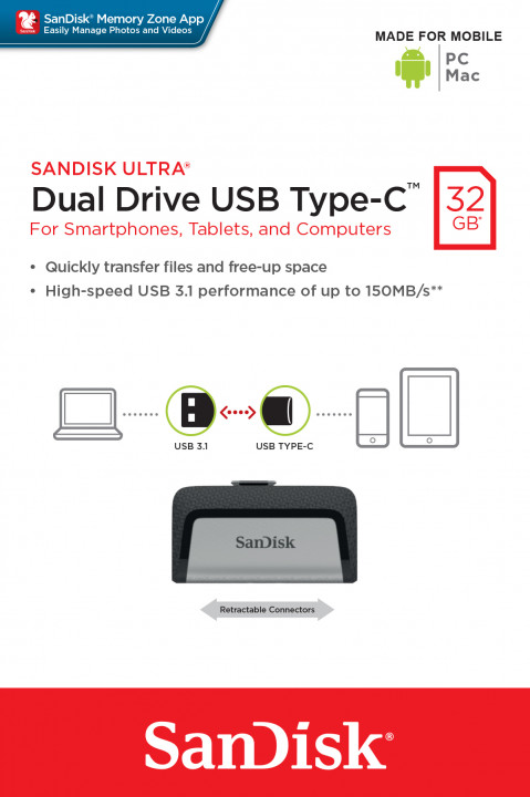 SANDISK FLASH Ultra Dual 32GB 150MB/s  USB Typ-C - Galeria zdjęcie 10