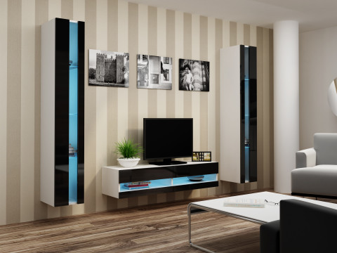 Regał VIGO NEW 180/40/30 biały/czarny połysk - Galeria zdjęcie 5