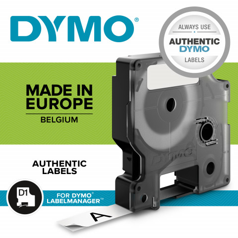 Taśma Dymo D1- 9mm x 7m czarny/biały - Galeria zdjęcie 10