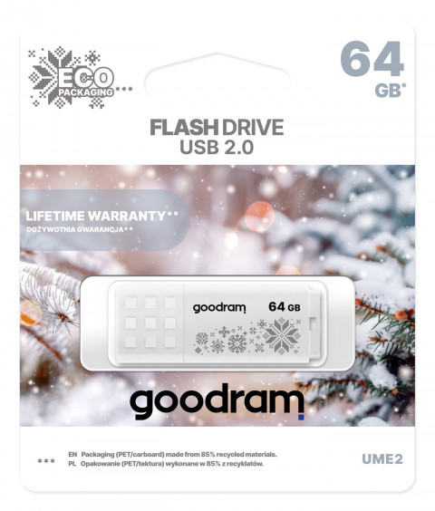 GOODRAM FLASHDRIVE 64GB UME2-WINTER WHITE USB 2.0 - Galeria zdjęcie 3