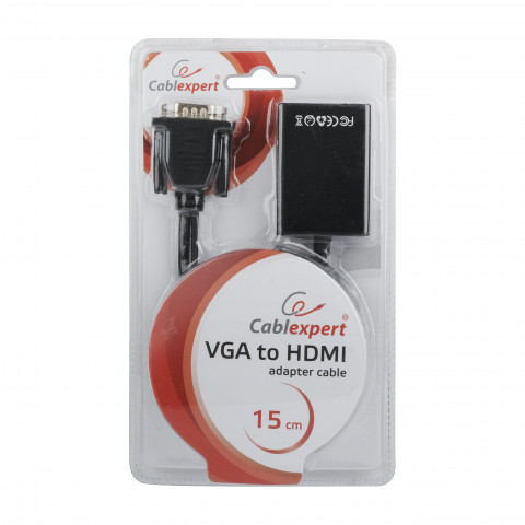 Gembird adapter vga -> hdmi z audio, czarny, 0.15m a-vga-hdmi-01 - Galeria zdjęcie 4