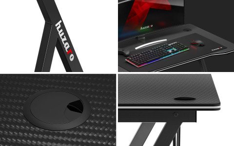Biurko gamingowe Huzaro Hero 1.4 Black - Galeria zdjęcie 7