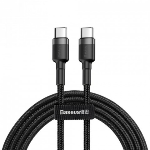 BASEUS KABEL USB-C DO USB-C 60W 1M (CZARNO-SZARY) - Galeria zdjęcie 1