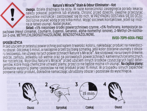 Nature's Miracle SET-IN OXY Stain&Odour REMOVER CAT 709ml - Galeria zdjęcie 3