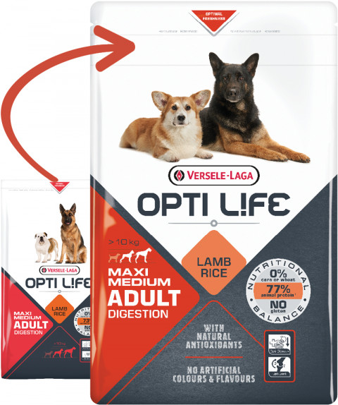 Karma Versele Laga Adult Digestion Medium&Maxi karma dla psa 12,5kg - Galeria zdjęcie 3