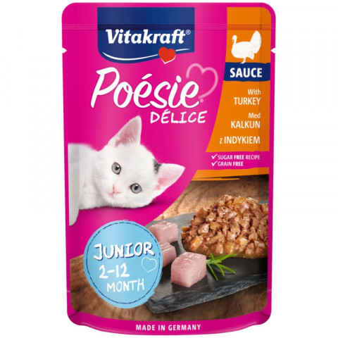 VITAKRAFT POESIE DELICE JUNIOR indyk - mokra karma dla kota - 85 g - Galeria zdjęcie 1