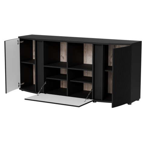 Komoda MICHELLE 178x35-47xH82 czarny/dąb viking - Galeria zdjęcie 2