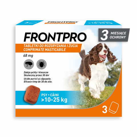 FRONTPRO Tabletki na pchły i kleszcze dla psa (>10-25 kg) - 3x 68mg - Galeria zdjęcie 1