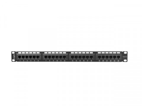 Lanberg patch panel 24 port 1u kat.5e utp black ppu5-1024-b - Galeria zdjęcie 2