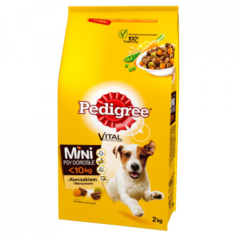 PEDIGREE Adult Mini Drób z warzywami - sucha karma dla psa - 2 kg - Galeria zdjęcie 1