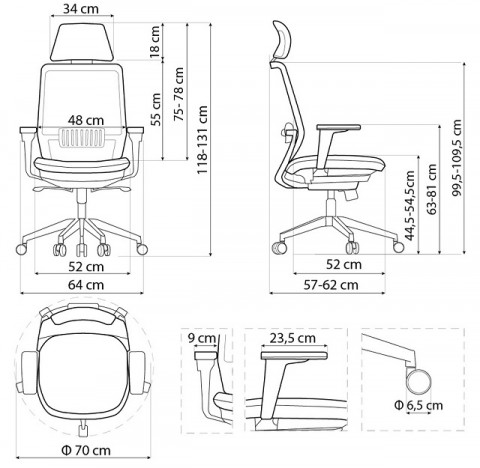 Ergonomiczny fotel biurowy SPECTRUM czarny - Galeria zdjęcie 3
