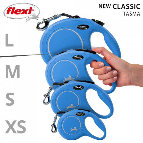 FLEXI New Classic S niebieska - smycz automatyczna dla psa - 5m - Galeria zdjęcie 5