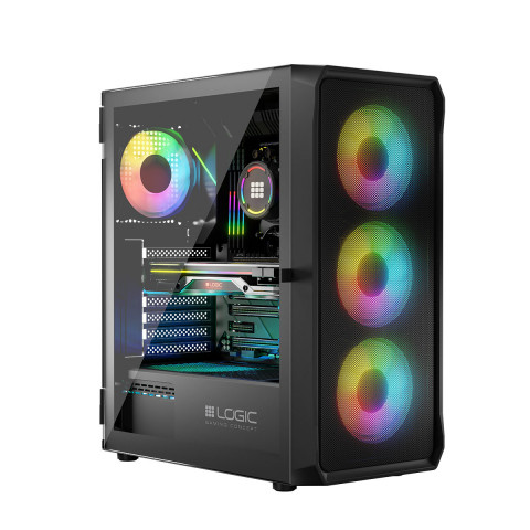 LOGIC OBUDOWA LOGIC PORTOS ARGB MIDI USB 3.0 BLACK - Galeria zdjęcie 4