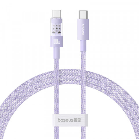 Kabel Baseus Gem Typ C-Typ C 100W 1m (fioletowy) - Galeria zdjęcie 1